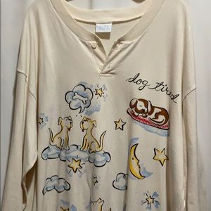VTG SECRET TREASURES DOG TIRED SLEEP SHIRT HENLEY